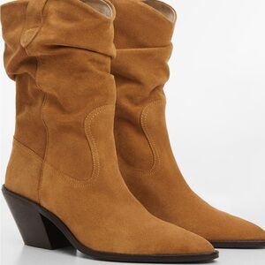 Mango Suede leather ankle boots NWT